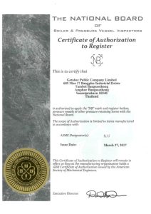 3.1 ASME -NB CERTIFICATE 2017 (FT. Bangplee)